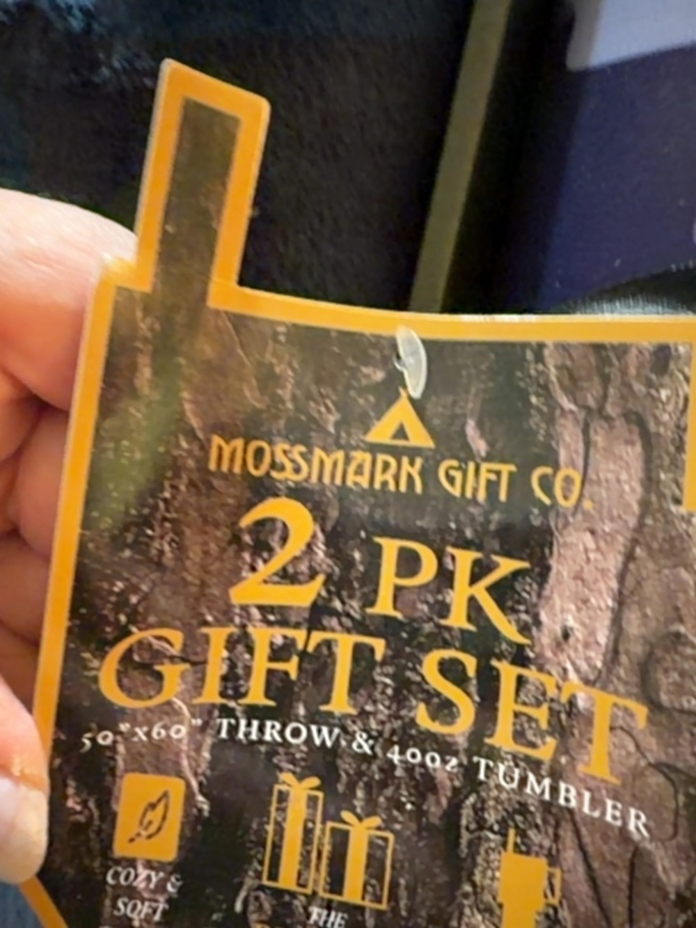 Mossmark Gift Co Blue Camo Blanket Tumbler Set NWT